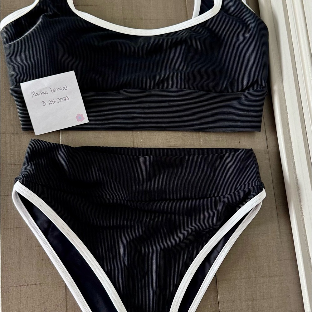 Black and White Bikini Set
